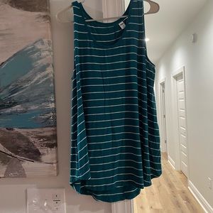 Navy blue and green and white striped tank top from old navy